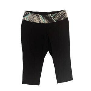 Yogipace Womens Capri Workout Athleisure Pants Black Zippered Pocket  Casual XXL